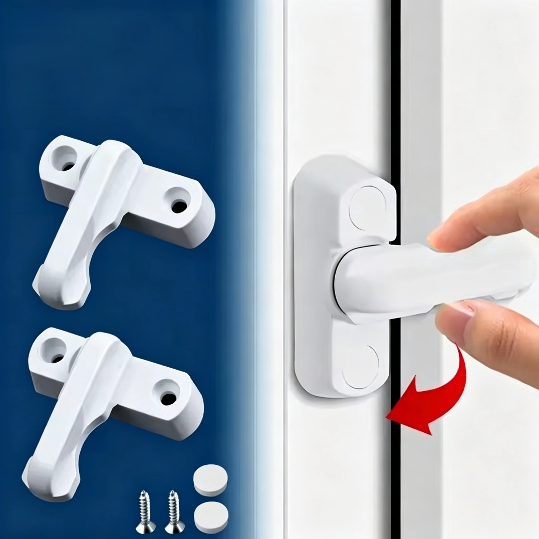 Window Lock Bar - ชุดล็อคประตูหน้าต่างแบบใช้แทนกันได้สำหรับระเบียงบ้าน พร้อมบาร์นิรภัย มือจับ และกลอนล็อค