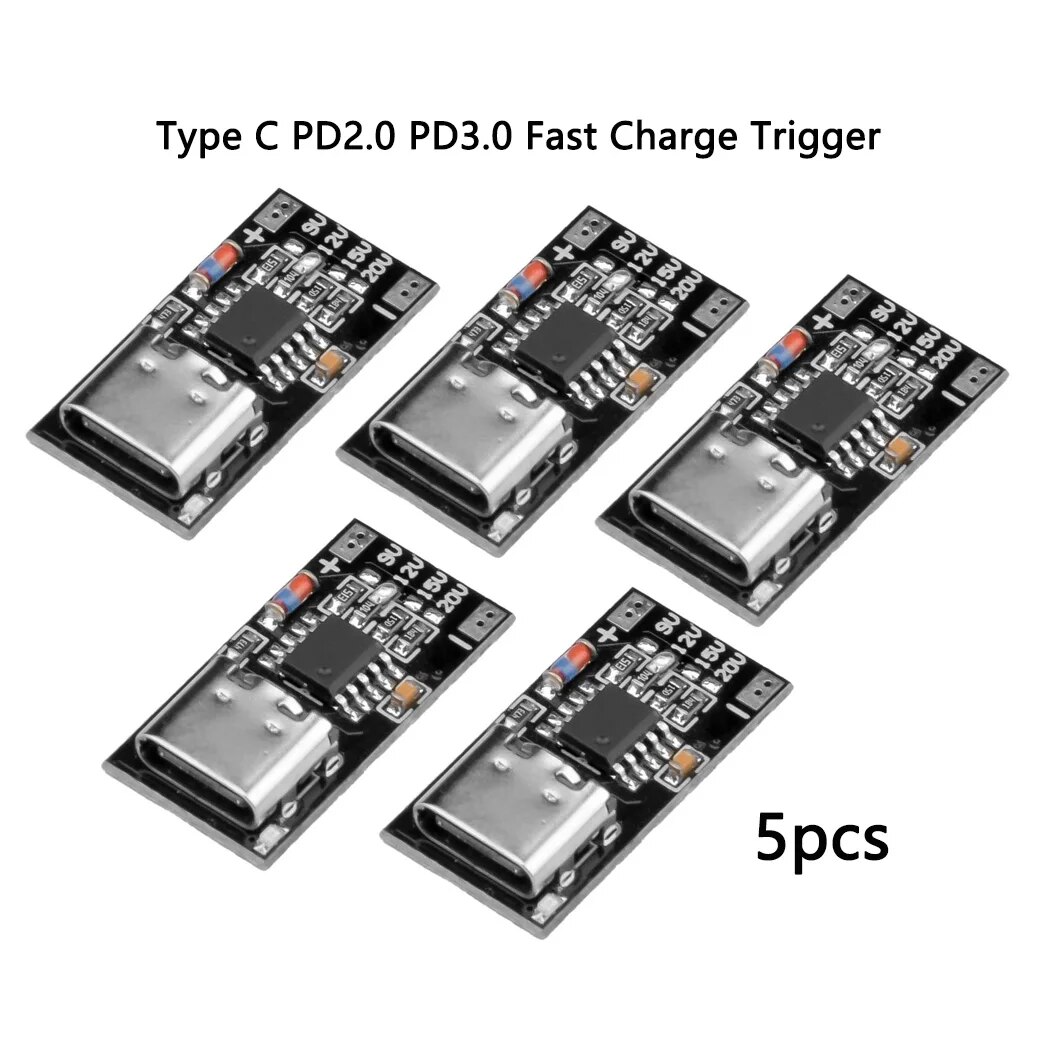 Co Detector Plug - เครื่องตรวจจับโพลิเมอร์ PD3.0 PD2.0ชนิด c 5ชิ้นเครื่องชาร์จเร็วแบบทริกเกอร์โพลโพลเครื่องตรวจจับ USB