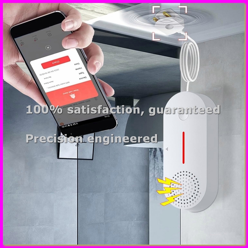 Water Alarm Sensor - เครื่องตรวจจับน้ำ, เซ็นเซอร์น้ำอัจฉริยะ, เครื่องตรวจจับน้ำ 100dB พร้อมแอพควบคุมระยะไกล, สำหรับห้องใต้ดิน,