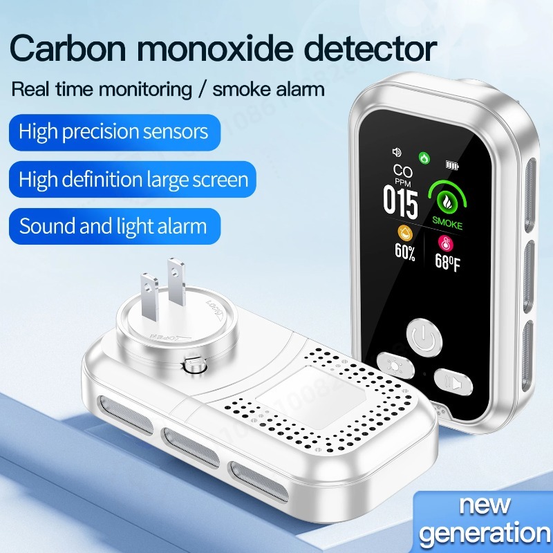 Co Detector Plug - เครื่องตรวจจับแก๊สแบบพกพา 6 in 1 พร้อมปลั๊กไฟ AC