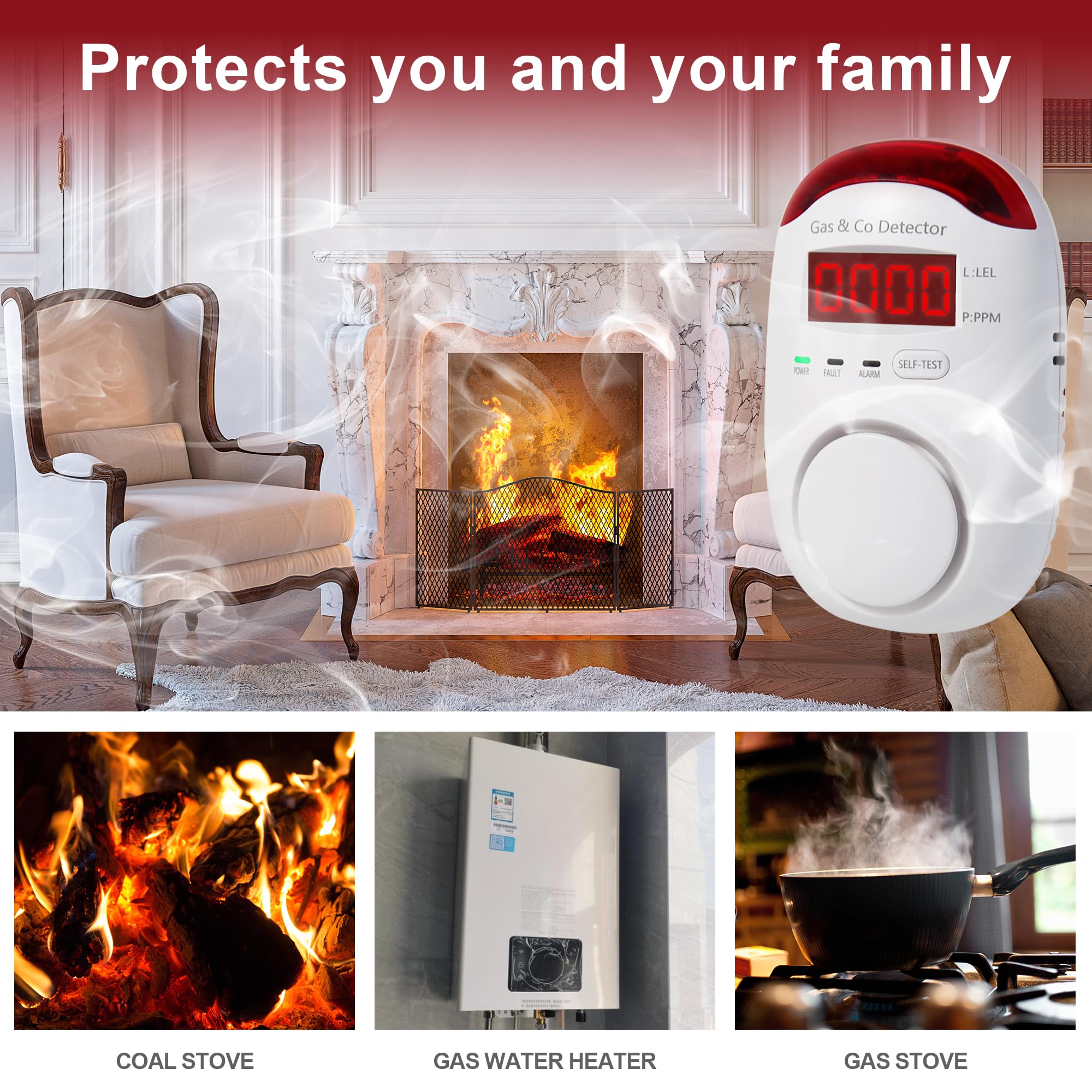 เครื่องตรวจจับก๊าซและคาร์บอนมอ - Co Detector Plug บทวิจารณ์และราคา