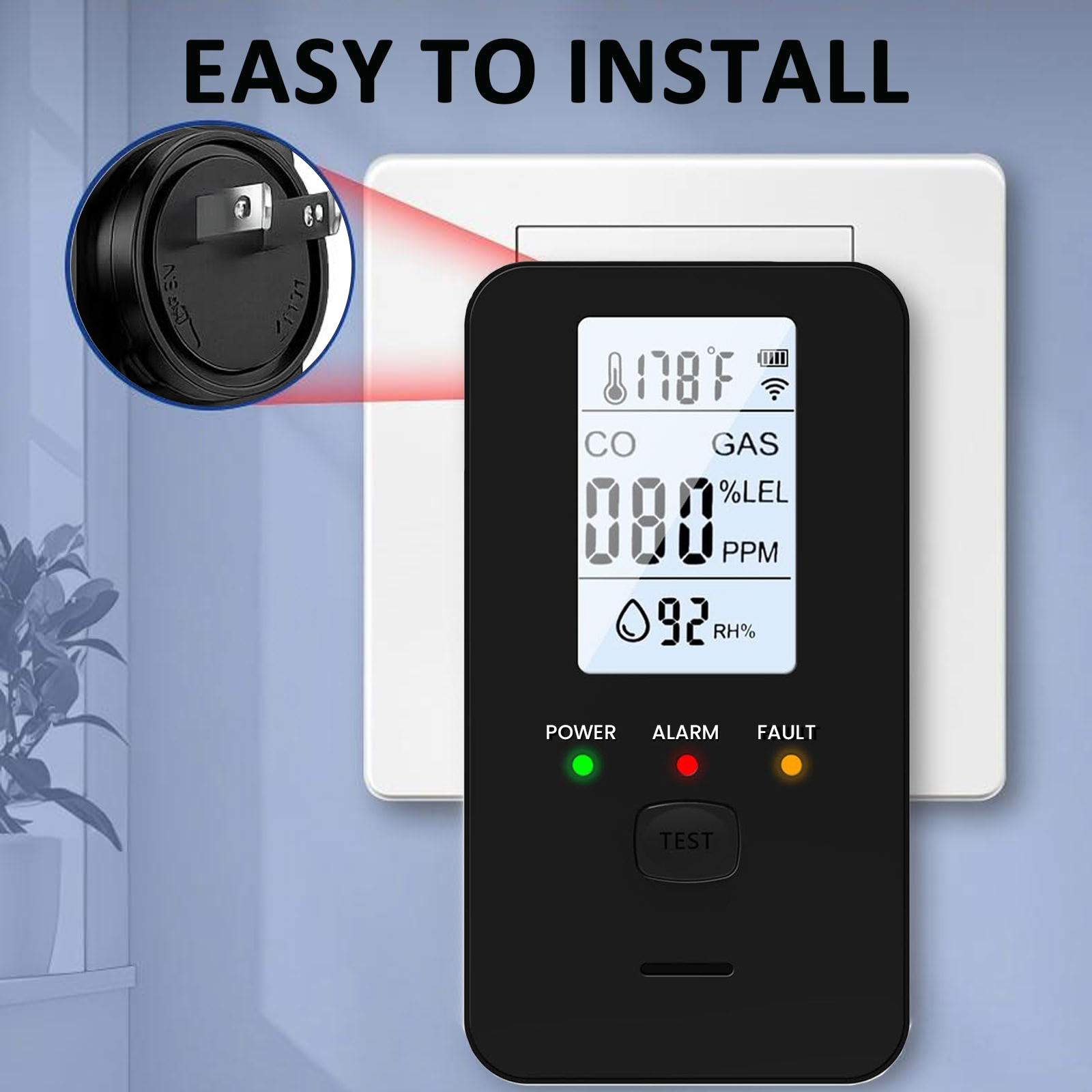 เครื่องตรวจจับก๊าซและคาร์บอนมอ - Co Detector Plug บทวิจารณ์และราคา